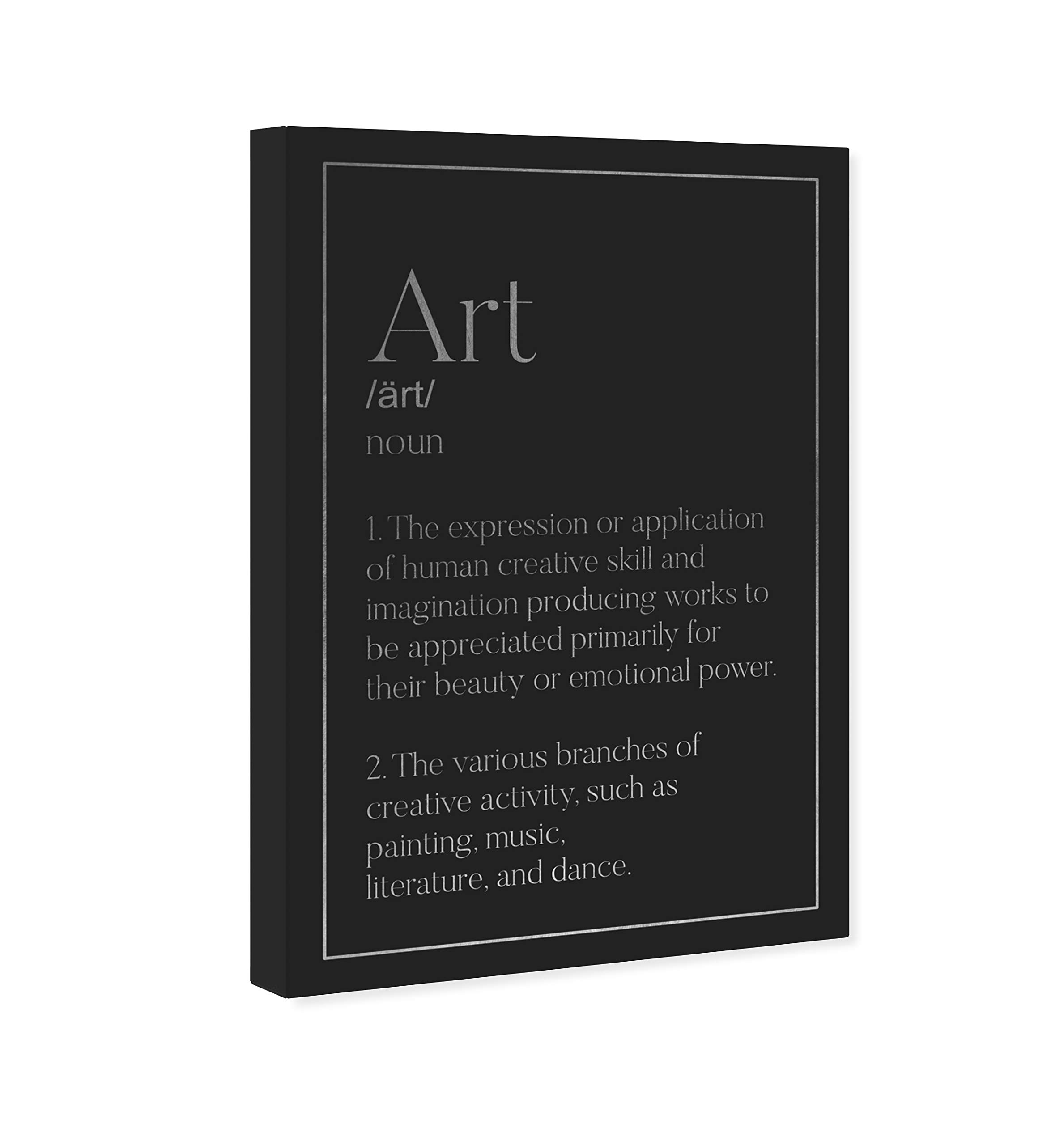 Oliver Gal Artist Co. Silver Typography Quote Wall Art Canvas Print - Modern Home & Office Decor for Living Room, Bedroom, or Workspace