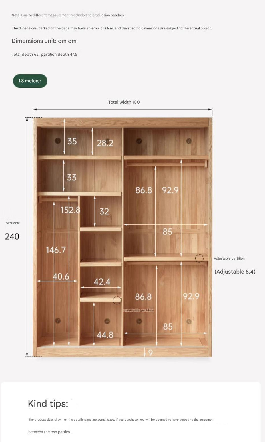 Stylish Oak & Ash Solid Wood Modern Wardrobe - Spacious Closet Organizer for Bedroom, Walk-in Closet & Guest Room Storage