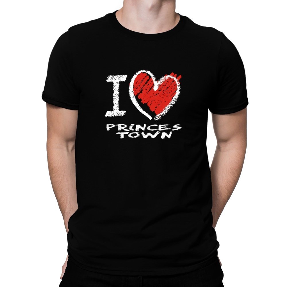 Teeburon I Love Princes Town Vintage Chalk Style Graphic T-Shirt for Men & Women - Casual Streetwear, Gift Idea for Travel Lovers