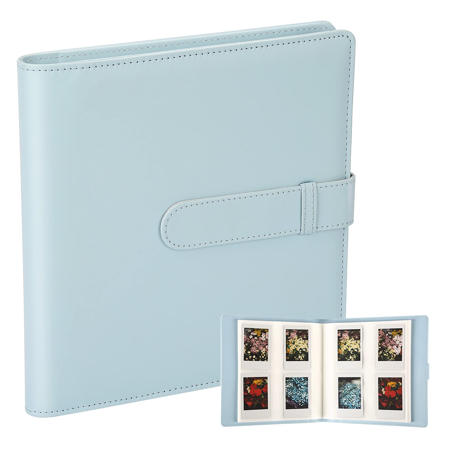 256 Pockets Leather Photo Album for Fujifilm Instax Mini 12/11/9/40/90/8/7/Evo/LiPlay Instant Camera - Blue | Premium Storage for Polaroid Pictures, Perfect for Weddings, Travel & Memory Keeping