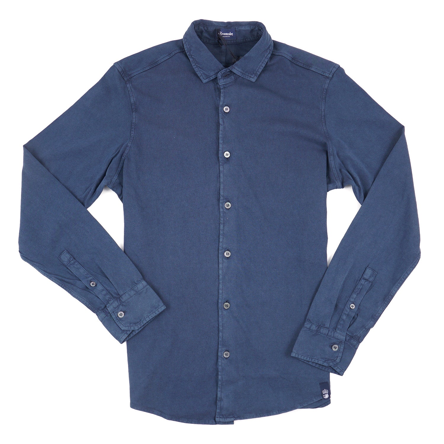 Premium Drumohr Long Sleeve Jersey Cotton Polo Shirt for Men - Soft Breathable Casual Work & Golf Wear