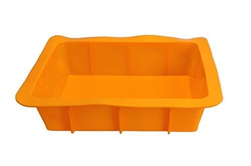 **Extra Large Silicone Baking Pan - Non-Stick Lasagna Dish, Cake Tin, Loaf Bread Pan (Orange) - Perfect for Baking, Cooking & Meal Prep**