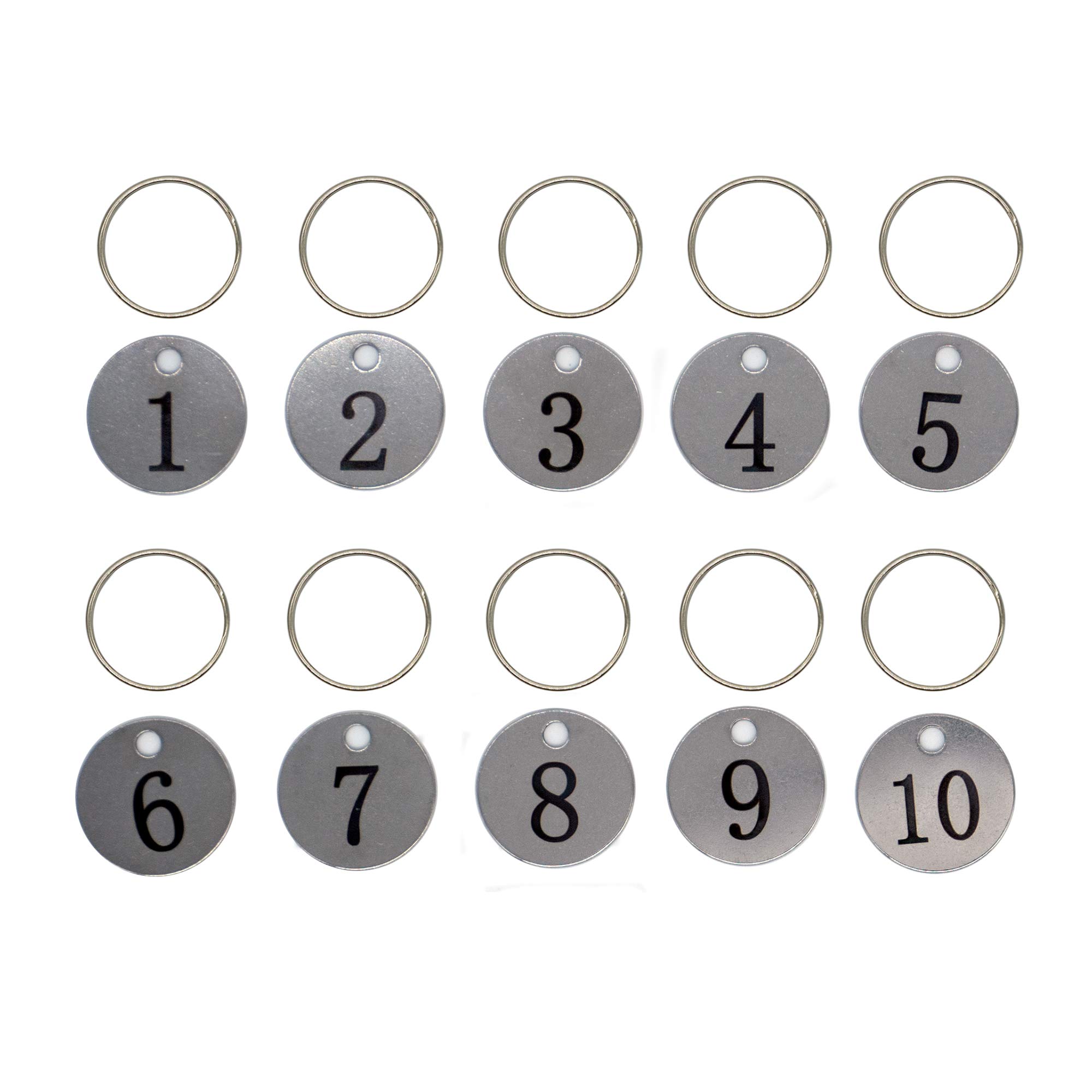 StayMax Stainless Steel Numbered Key Tags (1-100) with Key Rings - Durable Metal Keychain Tags for Organization, Home, Office & School Use