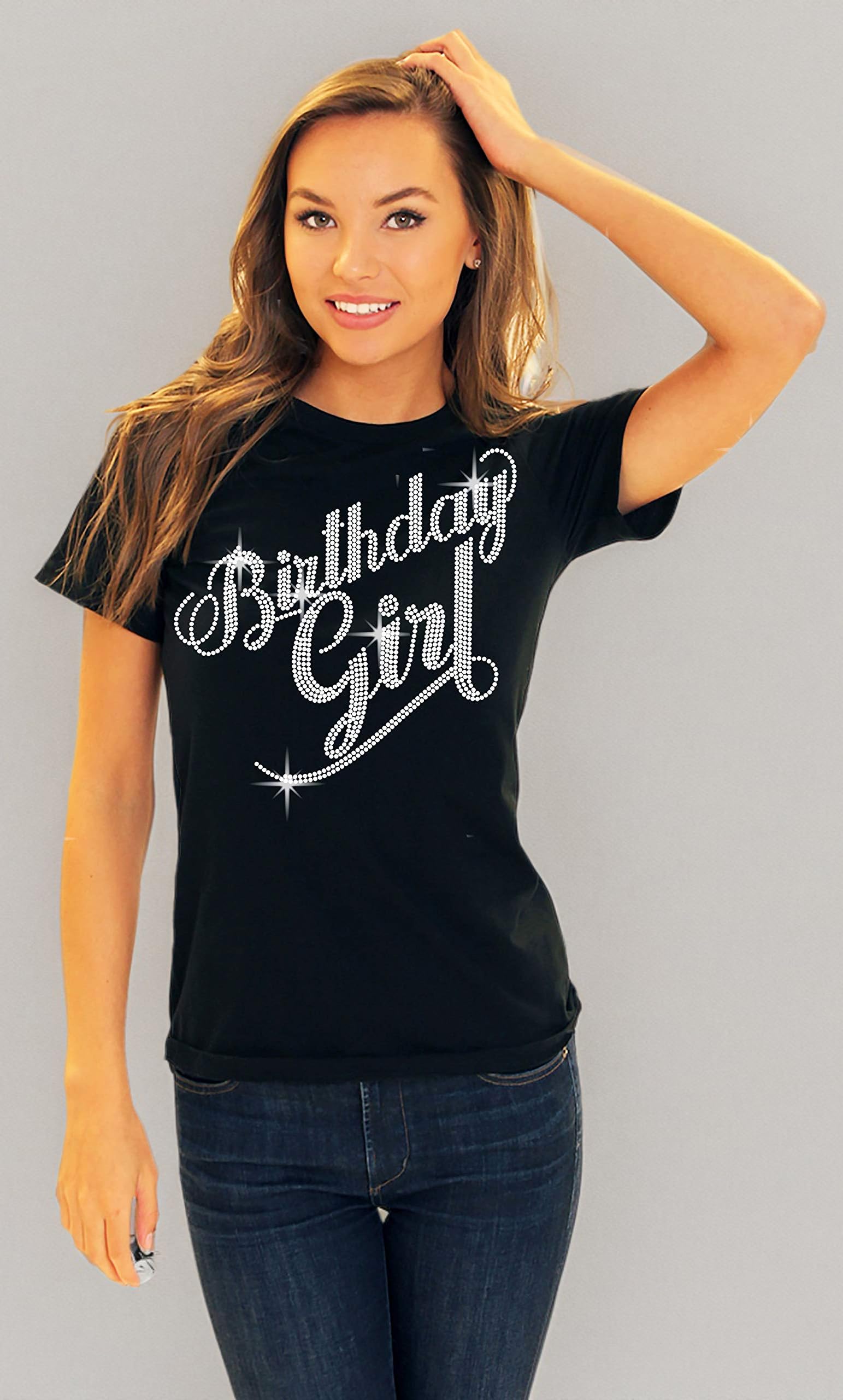 Rhinestone Sash Birthday Shirts for Women & Girls - Sparkling Rose Gold Sequin Party Tops - Perfect for Birthday Celebrations, Bachelorette Parties & Special Occasions