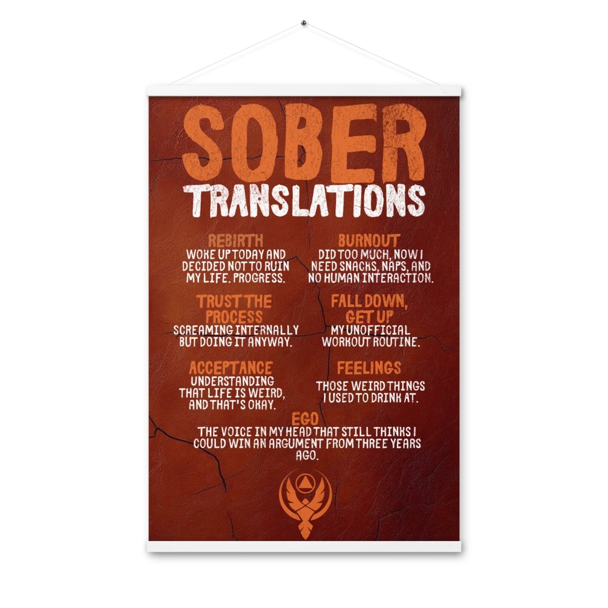 Sober Translations Vol. 4 - Premium Poster with Natural Wooden Hangers for Wall Decor | Perfect for Home, Office & Studio Art Display