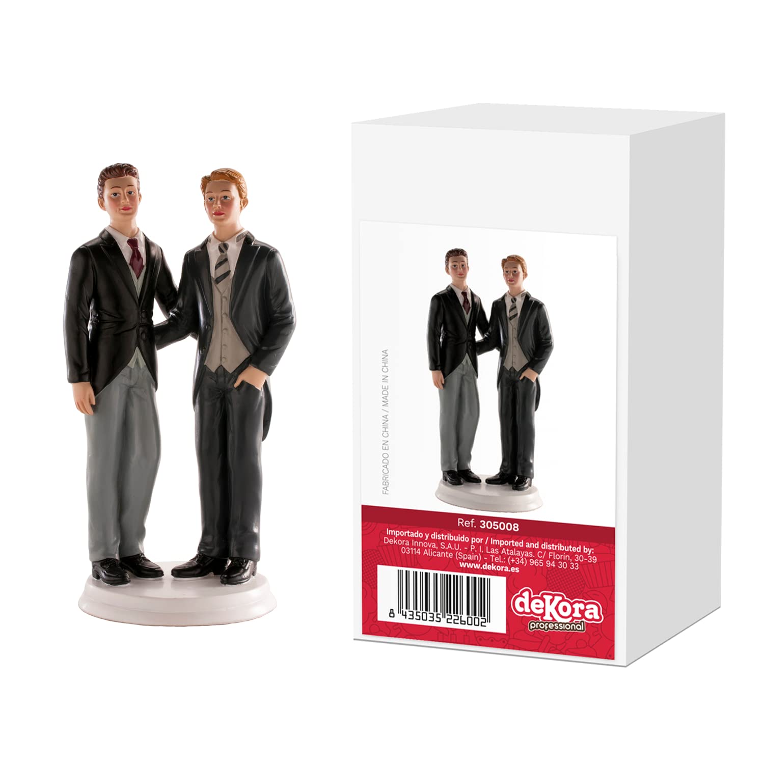 Wedding Cake Topper - 20cm Two Boys Figurines for Wedding Cake Decoration | Perfect for Same-Sex Wedding Cakes, Anniversary Cakes & Special Occasion Desserts