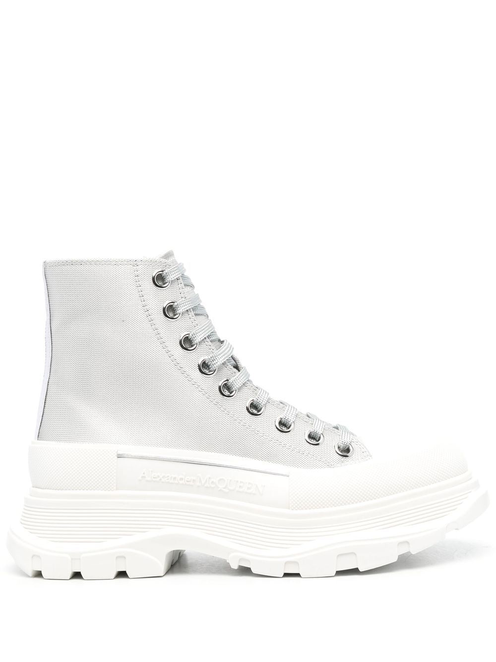 Alexander McQueen Women's Silver Leather Ankle Boots - Stylish & Comfortable for Casual Outings, Parties & Nightlife