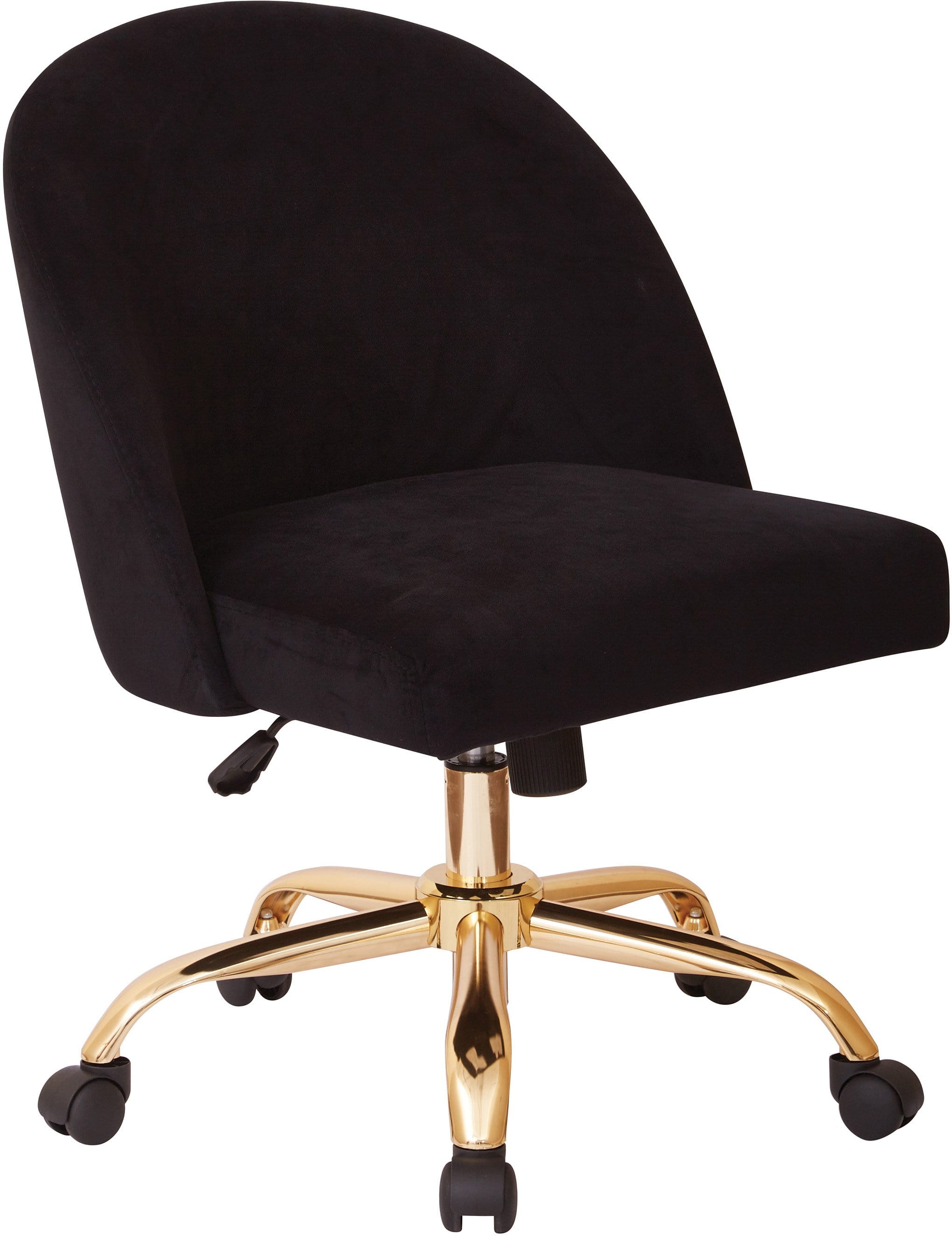 Office Star Ave Six Layton Mid Back Office Chair - Velvet Upholstered Ergonomic Desk Chair with Adjustable Height & Swivel [FL3224G] - Perfect for Home Office, Study, or Workspace