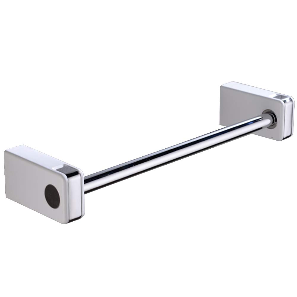 Stainless Steel Wall Mounted Towel Holder Bar - 30cm Silver Bathroom Towel Rack with Single Rod & Creative Hook - Perfect for Bathroom, Kitchen, Laundry Room Organization & Storage