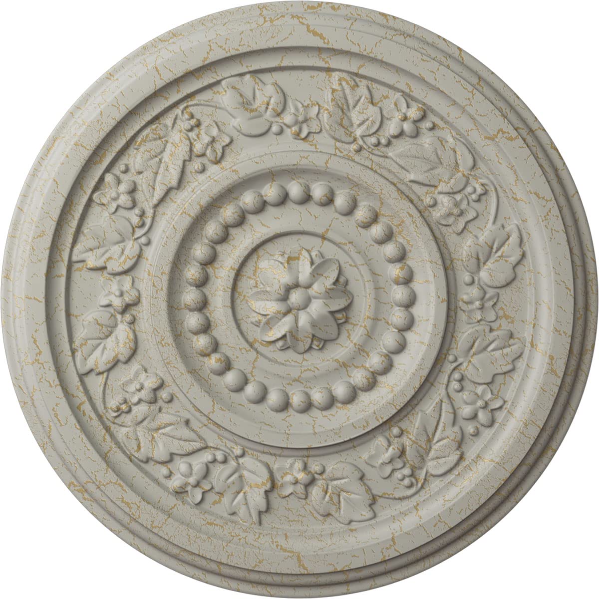 Ekena Millwork CM16MAPCC 16.1 Inch Hand-Painted Marseille Ceiling Medallion with Crackle Finish - Fits 4.25