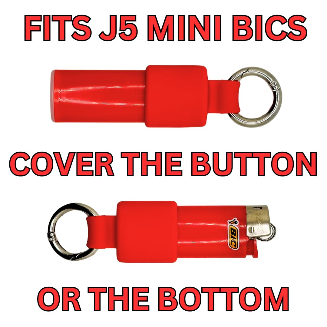 Mini BIC Lighter Holder Keychain - 10 Colors for J5 Lighters | Outdoor & Daily Use