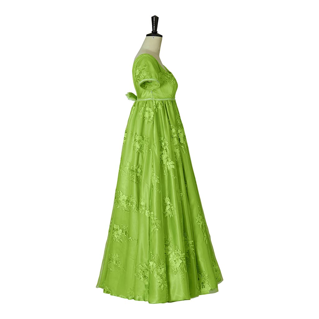 RocailleCos Penelope Featherington Bridgerton Cosplay Dress - Regency Era High Waist Tea Party Ball Gown for Costume Events, Renaissance Fairs & Themed Parties