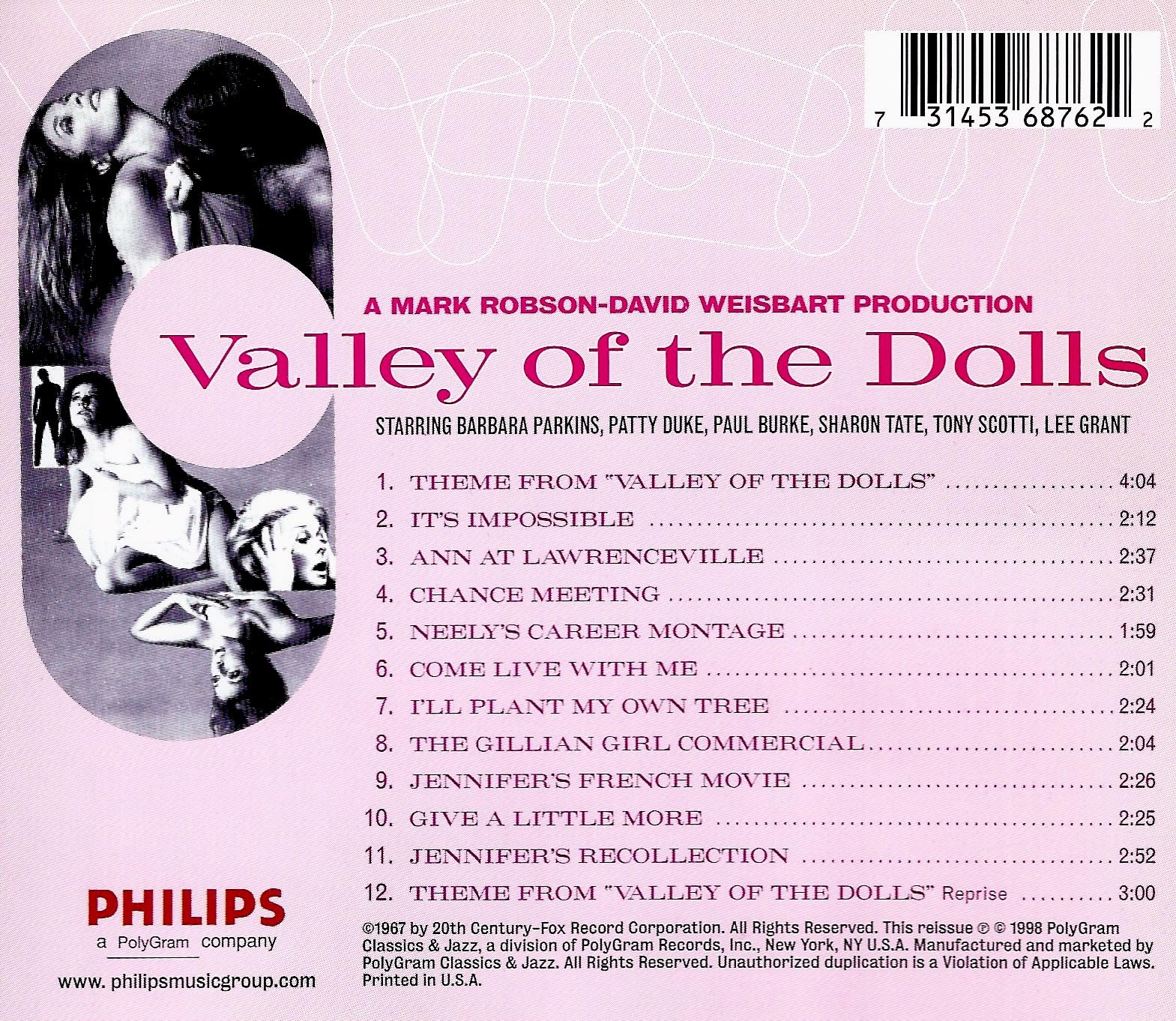 Valley Of The Dolls Original Motion Picture Soundtrack - Classic Movie Music Album - Perfect for Film Enthusiasts & 60s Music Collectors