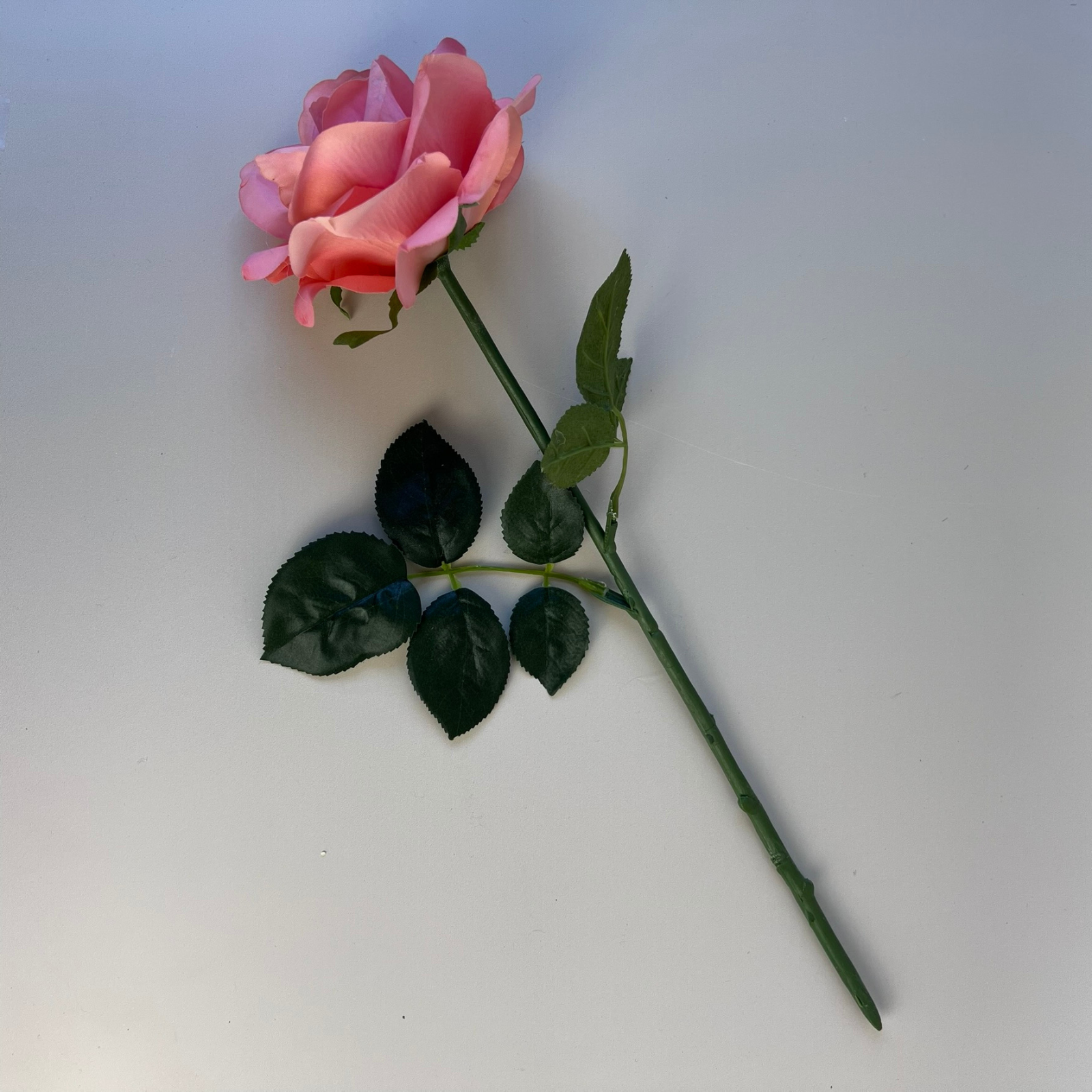 40cm Real Touch Artificial Rose - Lifelike Flamingo Pink Silk Flower for Home Decor, Wedding Bouquets, and Romantic Gifts