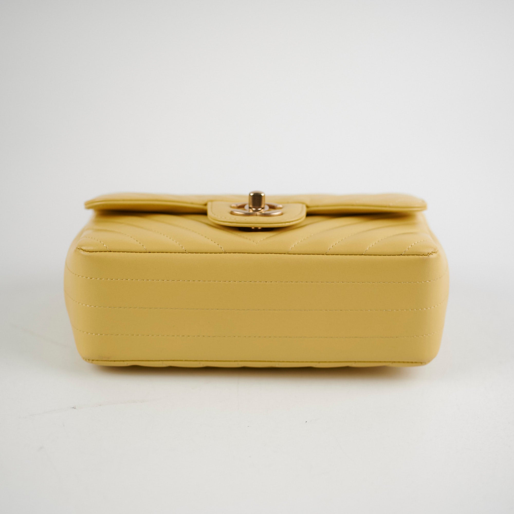 Chanel Mini Rectangular Chevron Yellow Leather Crossbody Bag - Luxury Designer Handbag for Women, Perfect for Parties & Evening Events