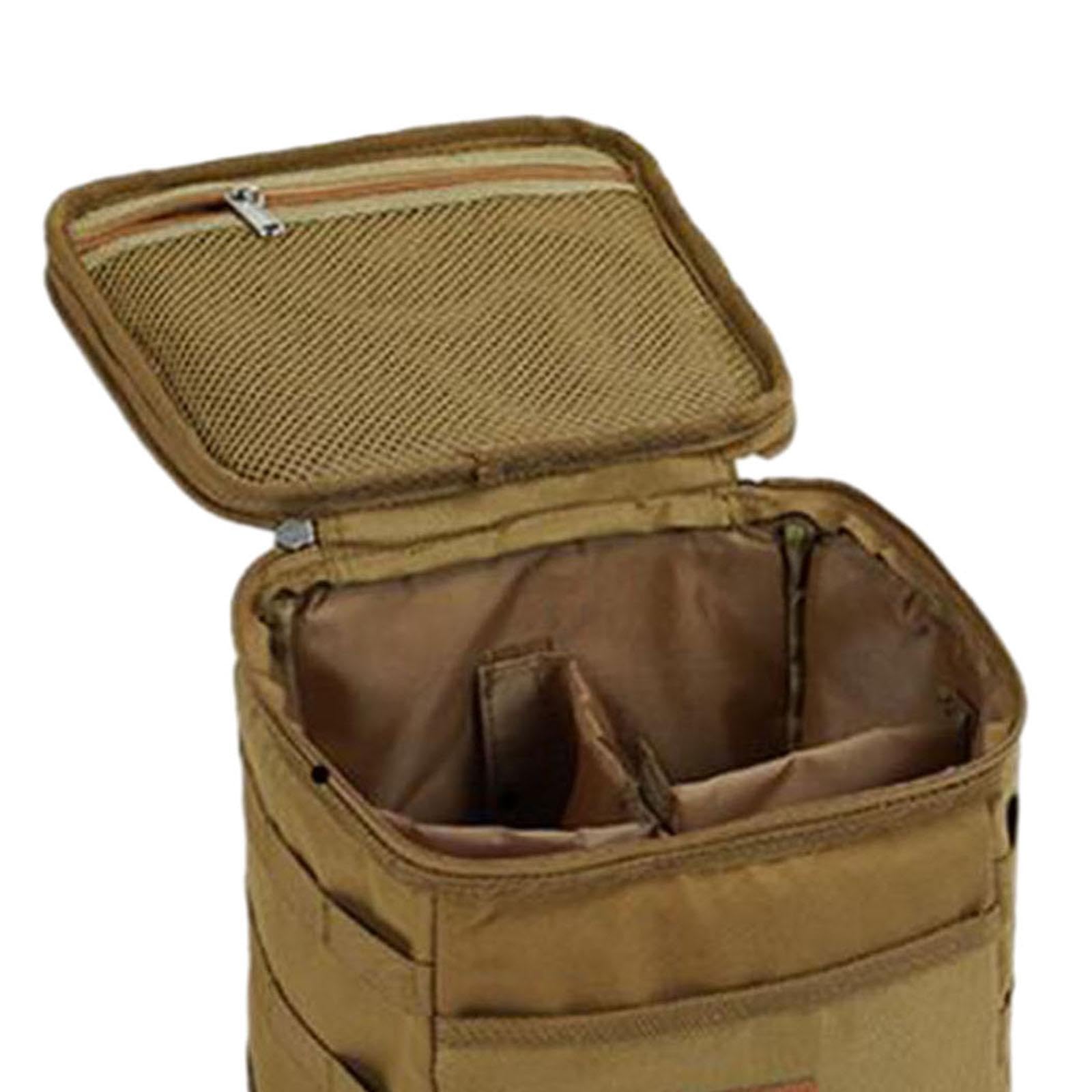 Portable Picnic & Camping Tote Bag - Khaki Storage for Backpacking & Outdoor Trips