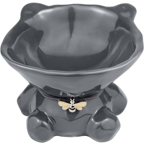 Grey Ceramic Cat Food Bowl