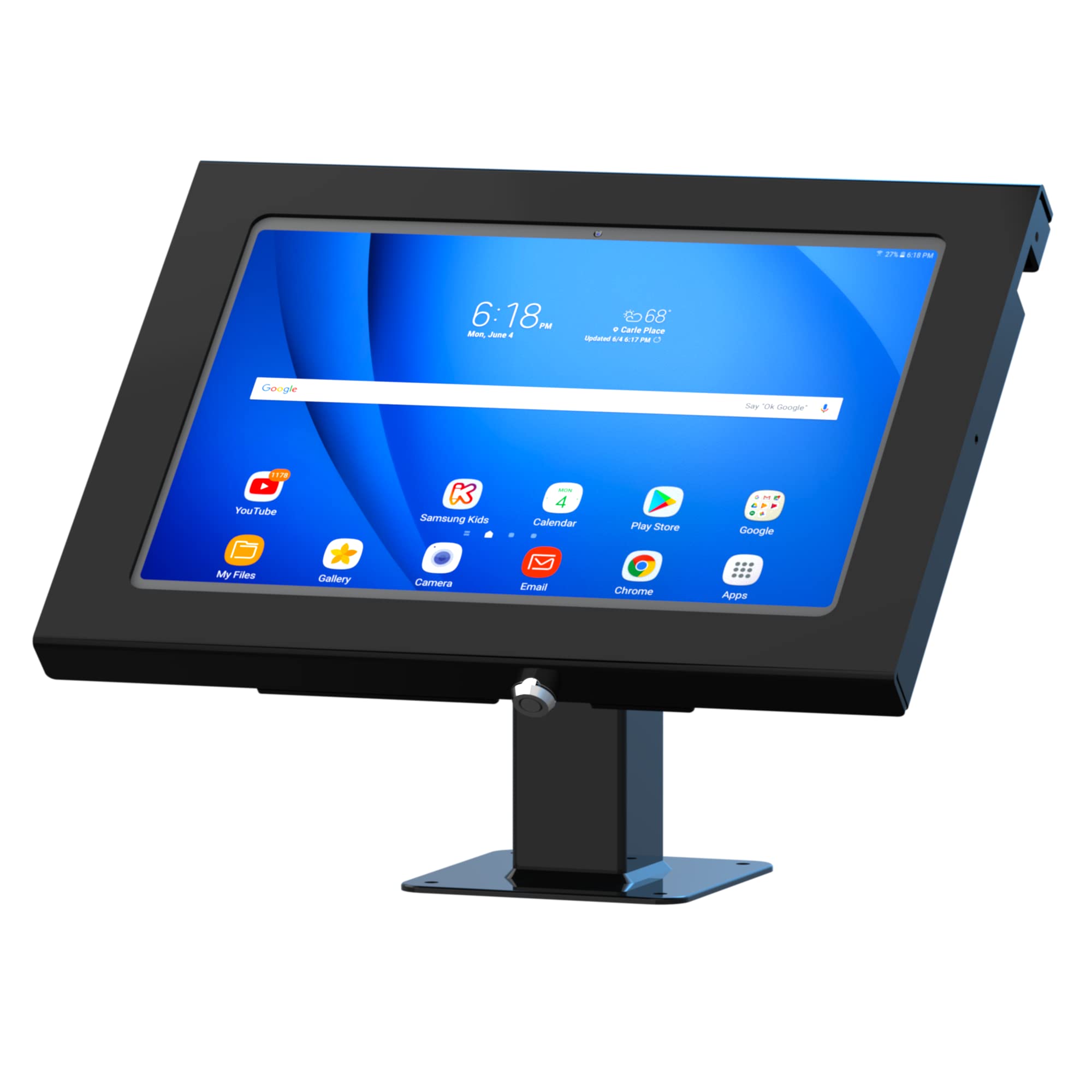TABcare Anti-Theft Security Metal Case for Samsung Galaxy TAB A8 10.5 Inch - 360° Rotating Stand with 180° Tilt, Shockproof Protection (Black) | Perfect for Work, Travel & Home Use