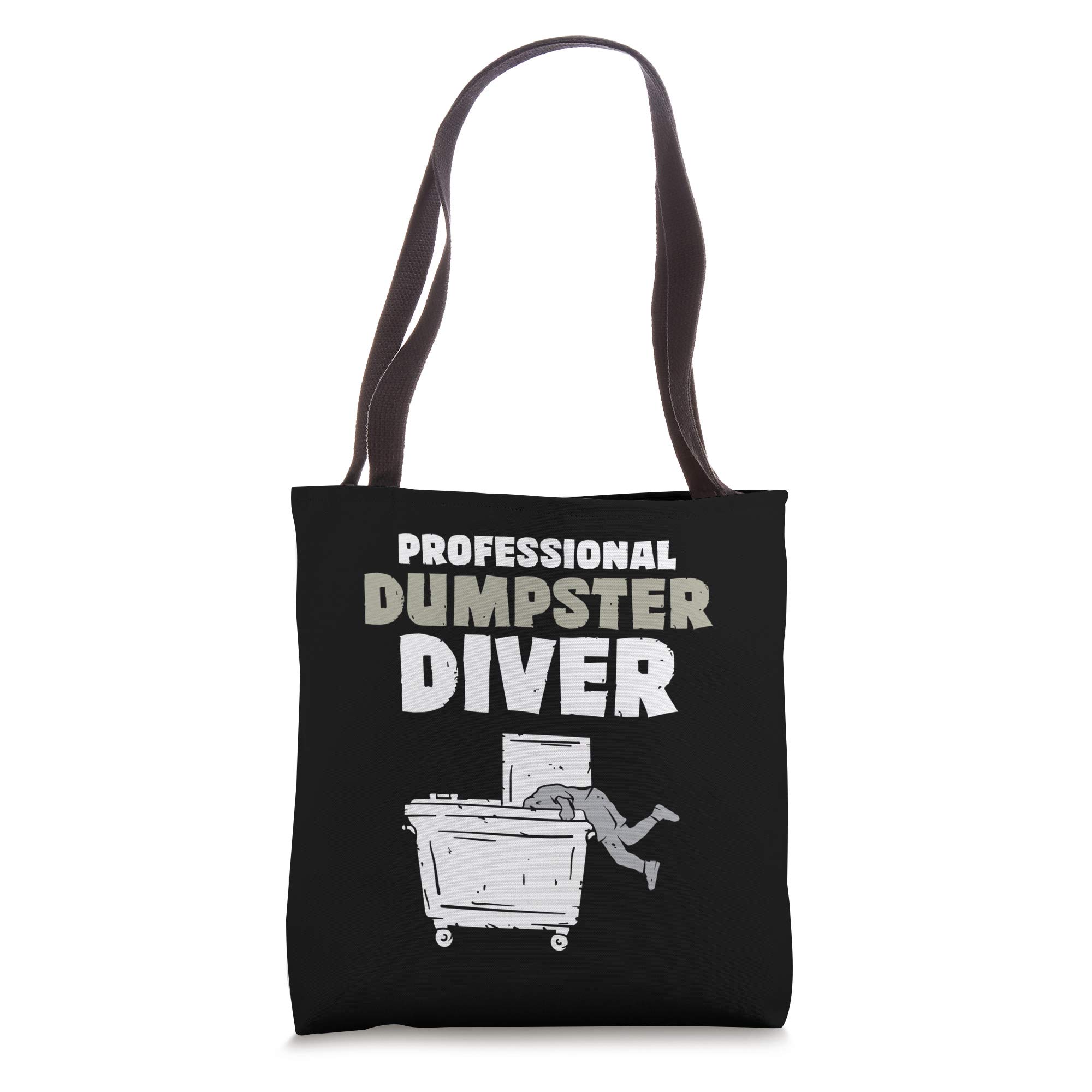 Funny Garbage Diver Trash Picker Tote Bag - Dumpster Diving Accessories for Urban Treasure Hunting & Costume Parties