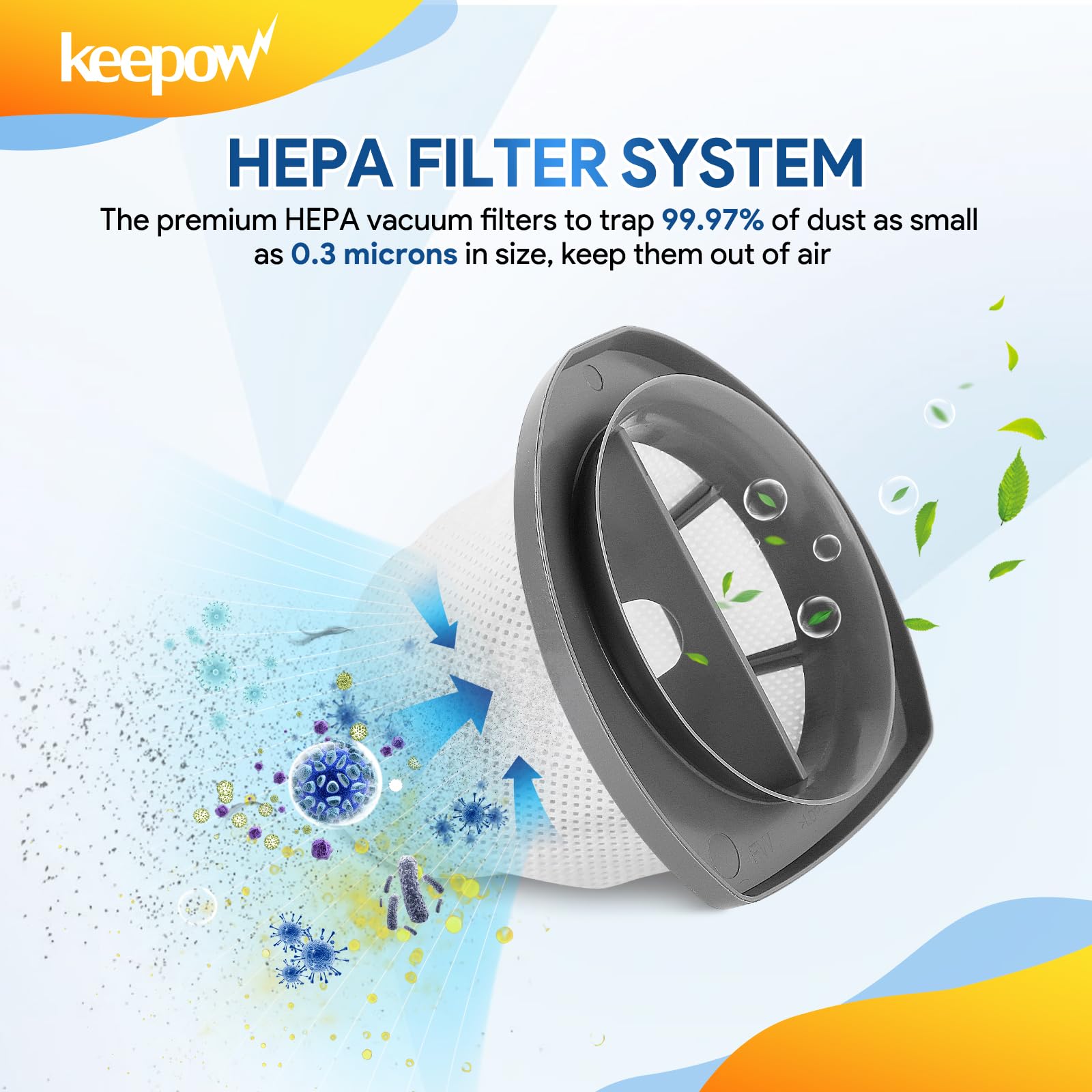 KEEPOW 2033 Vacuum Filter Set 4-Pack - Compatible with Bissell Featherweight Stick Lightweight Bagless Vacuum Models 2033, 20331, 20333, 20336, 20339, 2033M - Replacement Filters for Pet Hair, Dust & Allergens - Perfect for Home Cleaning & Maintenance