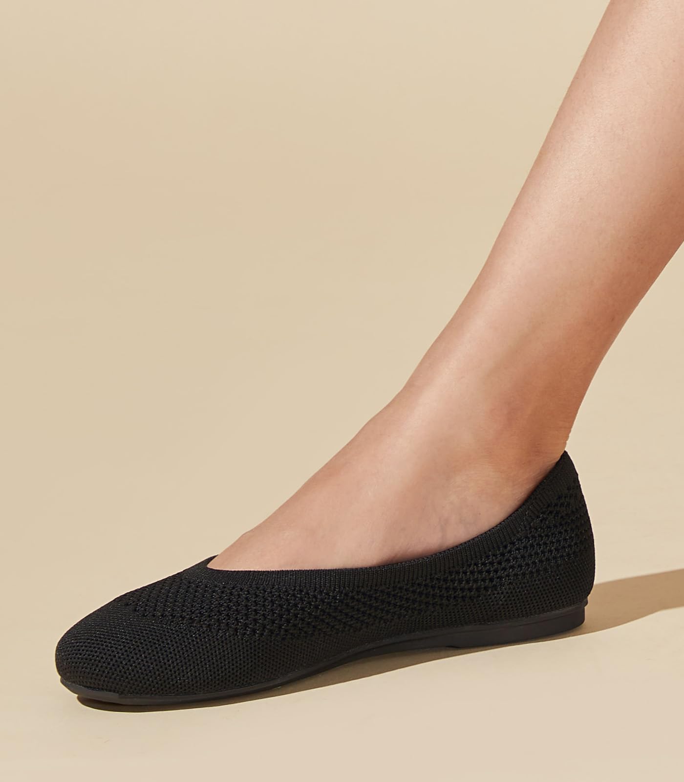 Arromic Women's Washable Knit Ballet Flats - Comfortable Round Toe Slip-On Shoes with Heel Cushions for Business Casual, Office, Wedding & Travel | Soft Dressy Flats for Work, Walking & Everyday Wear