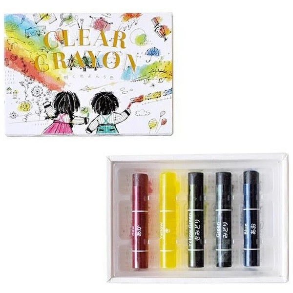 KOKUYO CLEAR CRAYON Translucent Crayons for Kids - Non-Toxic Art Supplies for Drawing, Coloring & Crafts - Perfect for Classroom, Home & DIY Projects