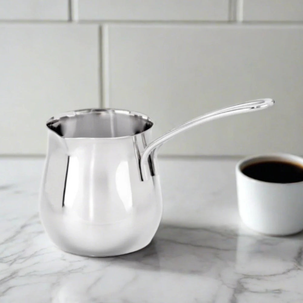 Cuisinox 24 Oz Stainless Steel Turkish Coffee Pot with Extended Lip - Perfect for Brewing Traditional Turkish Coffee at Home or Camping