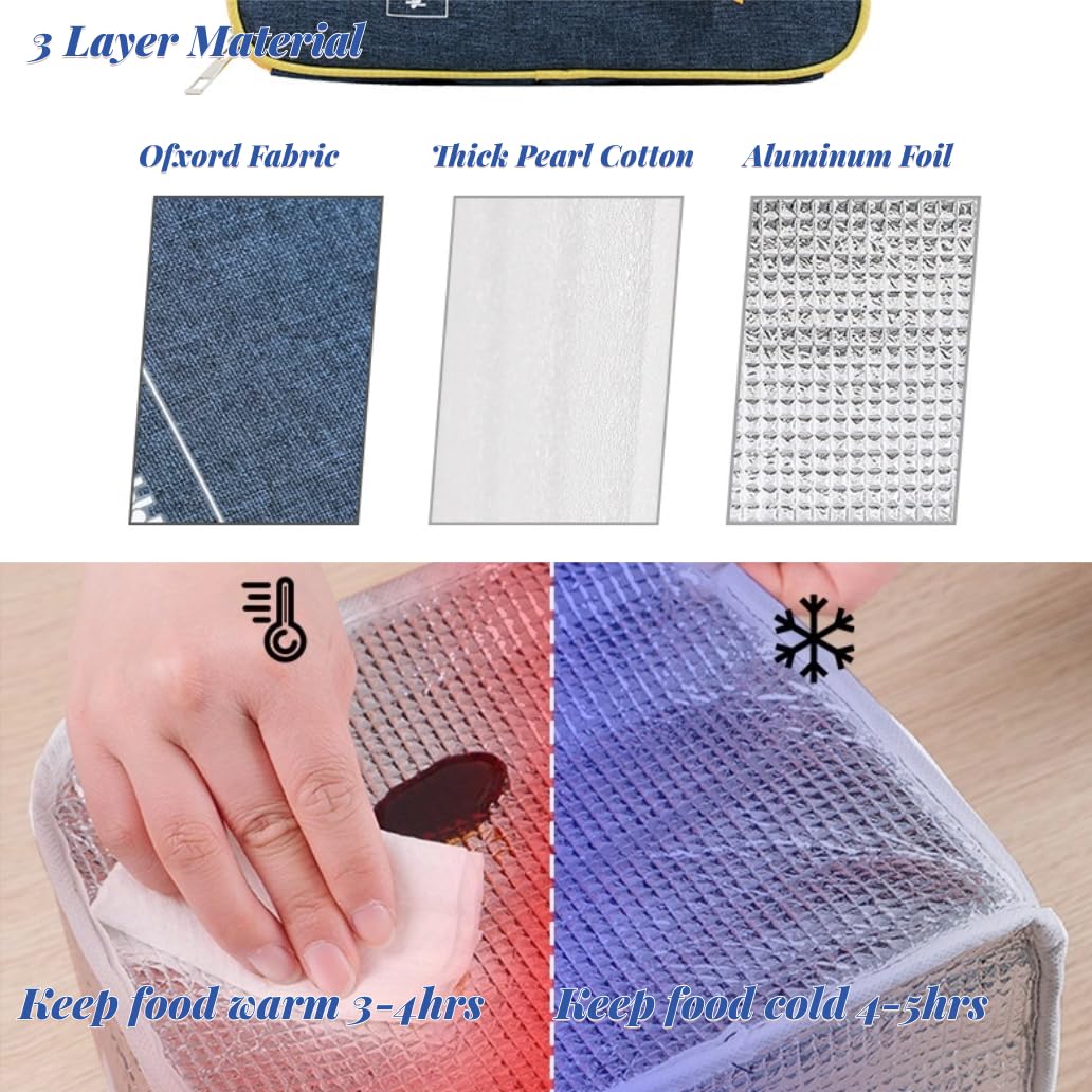 **Insulated Reusable Lunch Box - Leak-Proof Bento Cooler Bag for Men & Women - Perfect for Work, School & Outdoor Activities (Red)**