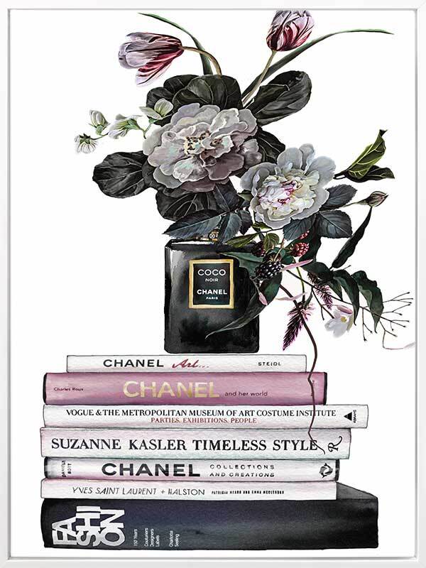Chanel Noir Canvas Art Print - Elegant Black & White Wall Decor for Living Room, Bedroom & Office | High-Quality Fine Art Reproduction