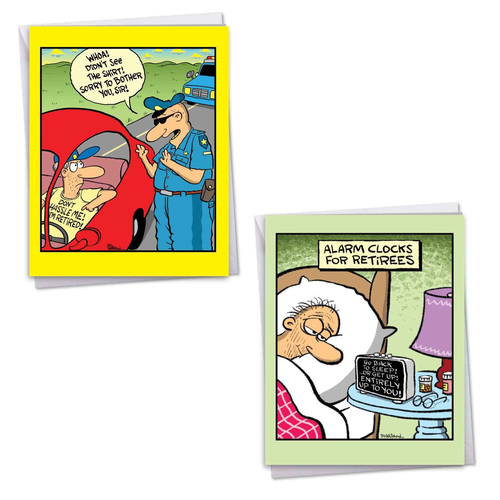 Funny Retirement Cards for Men - Set of 2 Jumbo Greeting Cards (8.5 x 11 Inch) with Envelopes - Perfect Retirement Gift for Coworkers, Colleagues & Friends - Office Farewell Party & Group Gift Idea