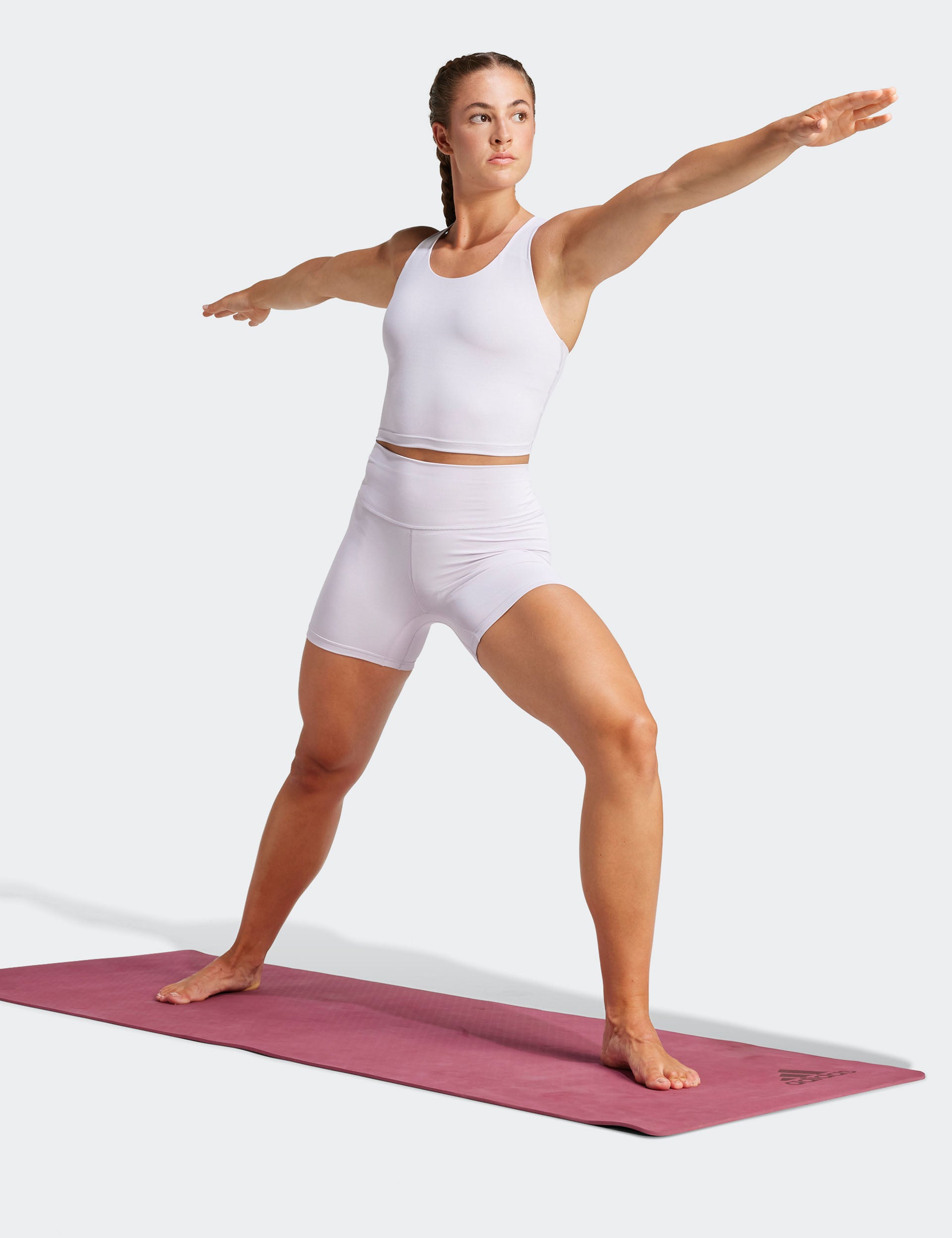 All Me Medium Support Long Line Bra Tank Top - Silver Dawn | Seamless Workout Top for Yoga, Running & Gym