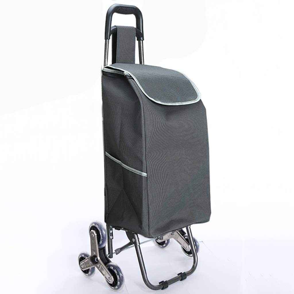 Collapsible Folding Wagon Cart with 6 Wheels - Heavy Duty 50kg Capacity Shopping Trolley with Ladder & Waterproof Cover - Perfect for Grocery Shopping, Beach Trips, Camping and Outdoor Adventures
