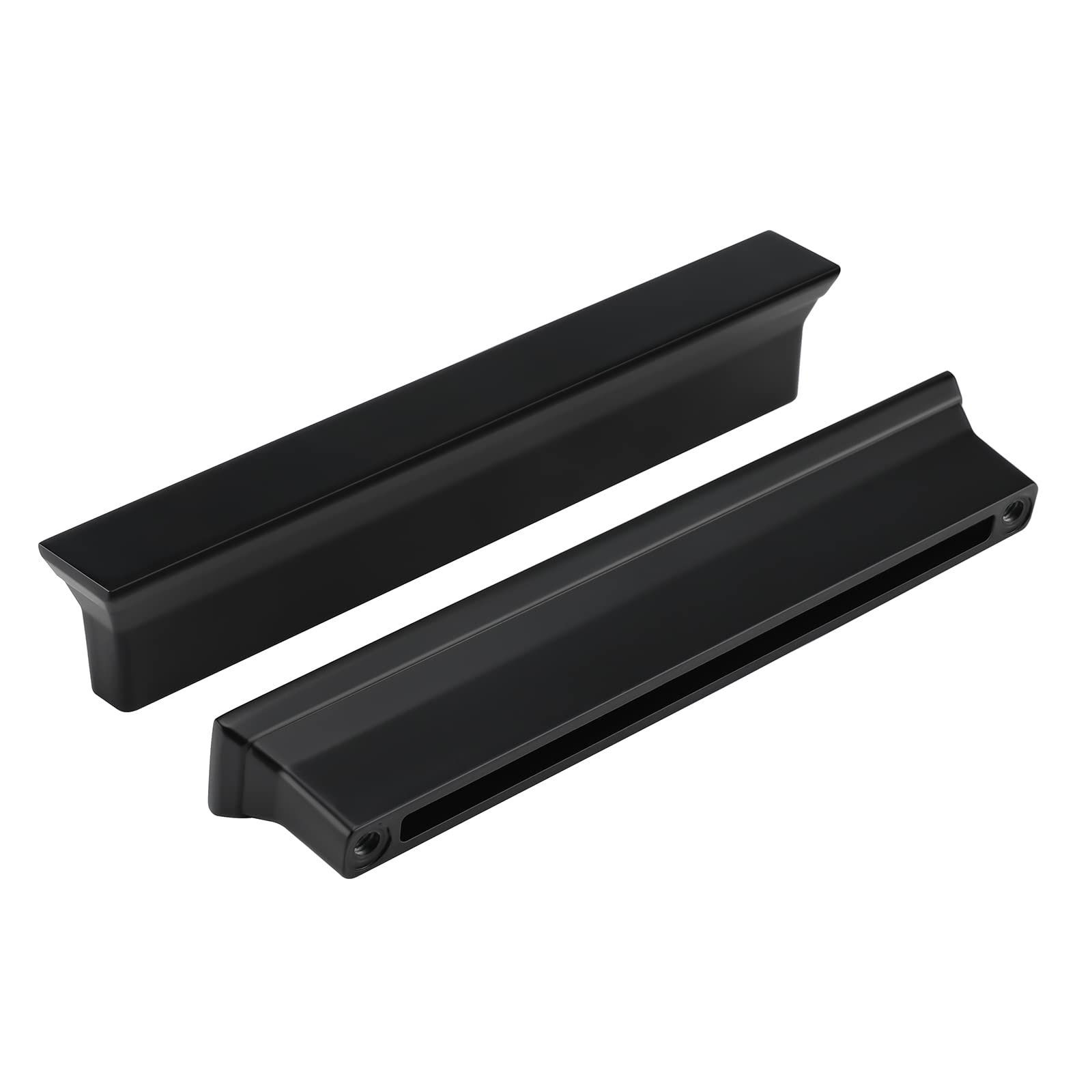 Rergy 10 Pack Matte Black Kitchen Cabinet Handles - 5 Inch (128mm) Center to Center - Modern Drawer Pulls for Kitchen, Bathroom & Dresser - Durable Hardware for Cabinets, Furniture & Home Decor