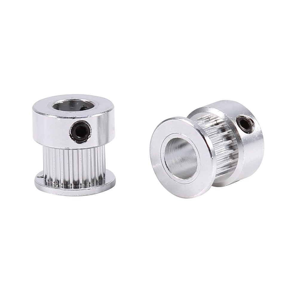 2Pcs Aluminum 20 Teeth 8mm Timing Belt Pulley Wheel for 3D Printer Parts - High Precision Alloy Gears for CNC Machines, DIY Projects & Robotics Applications