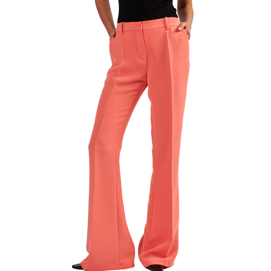 Women's High Waisted Peach Skinny Trousers - Stretchy Comfort Pants for Work, Office & Casual Wear