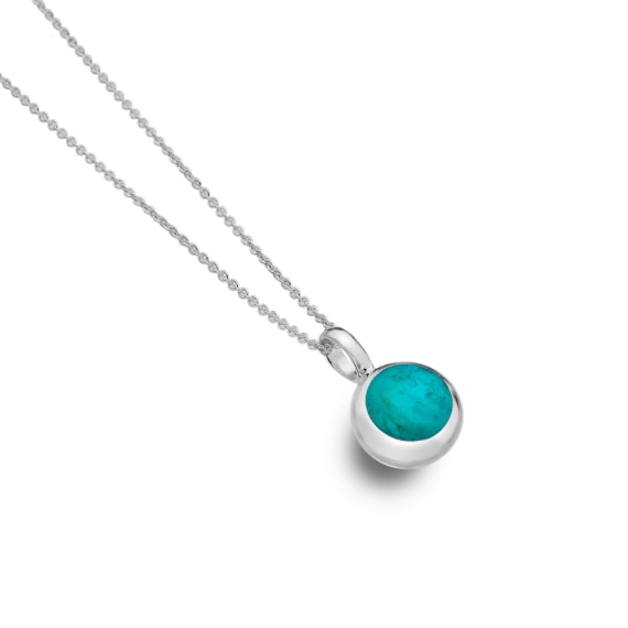 Simplicity Turquoise Inlay Pendant Necklace - Handcrafted Boho Jewelry for Women - Perfect for Casual Wear, Festivals & Layering