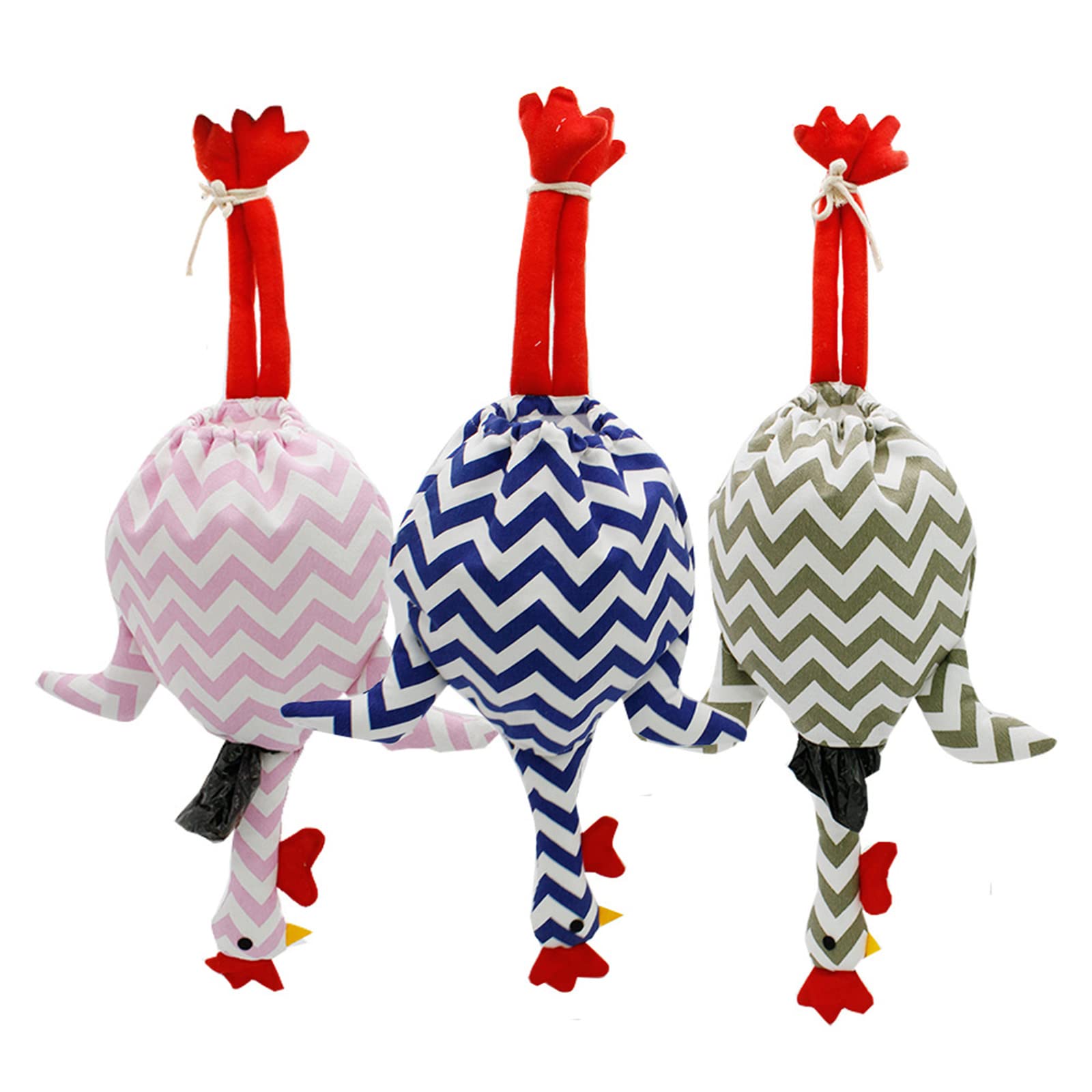 Cute Cartoon Chicken Plastic Bag Holder Dispenser - Grocery Bag Organizer for Home, Kitchen, Car & Camping - Reusable Storage Solution for Trash Bags & Shopping Bags