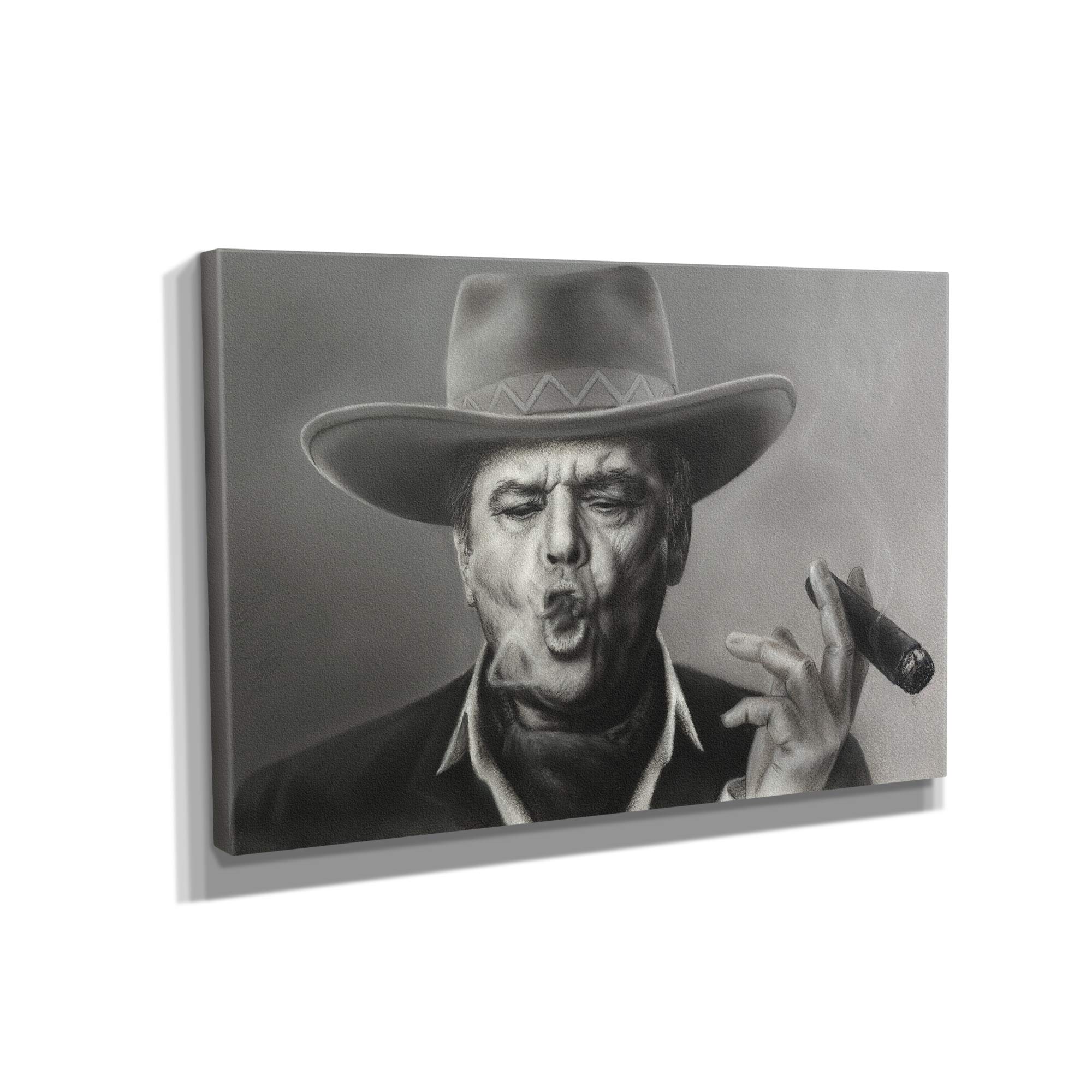Jack Nicholson Smoking Canvas Wall Art - 36