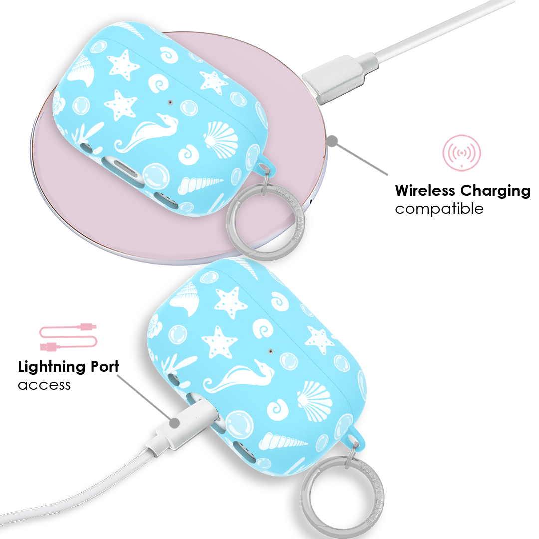 Aquamarine Holographic AirPod Case - Protective Cover for AirPods 1/2/3 & Pro - Stylish & Durable Phone Accessory for Daily Use, Travel & Gifts