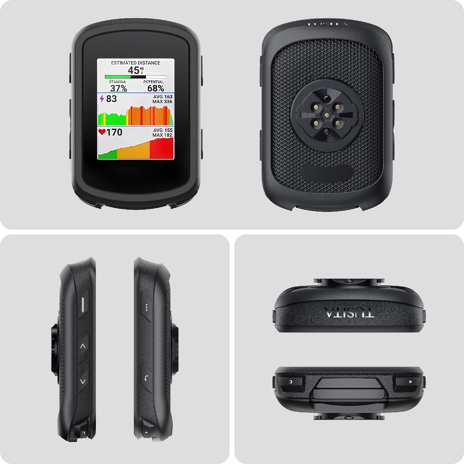 TUSITA Silicone Protective Case for Garmin Edge 540/540 Solar/840/840 Solar - Shockproof & Scratch Resistant Cover - Black - Perfect for Cycling, Hiking & Outdoor Sports