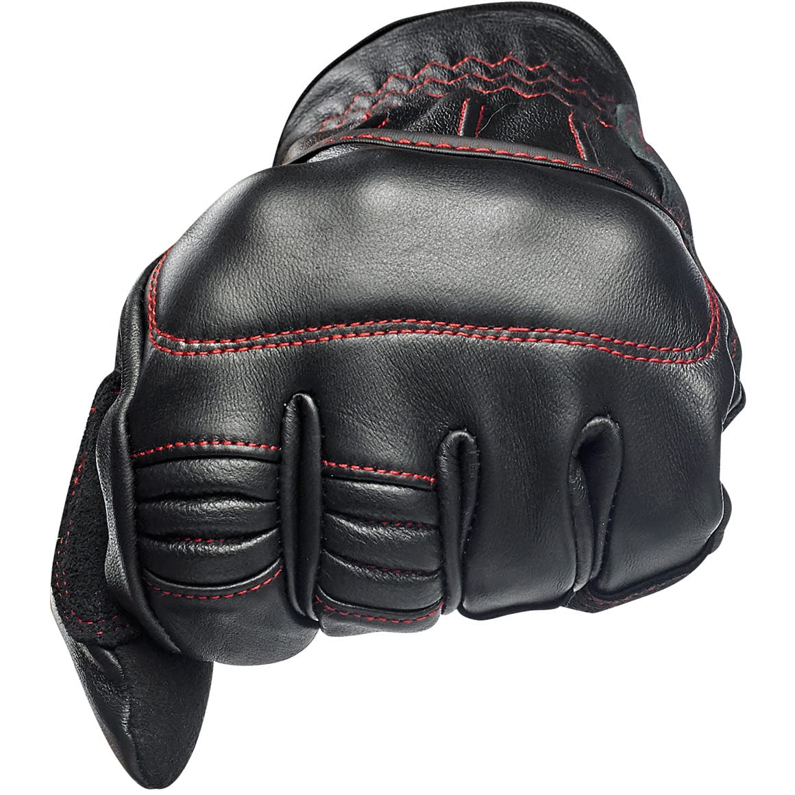 Biltwell Belden CE Certified Motorcycle Gloves - Abrasion Resistant & Shock Isolation Riding Gloves with Open Cuff Design (Redline) - Perfect for Street Bikes, Cruisers & Long-Distance Touring