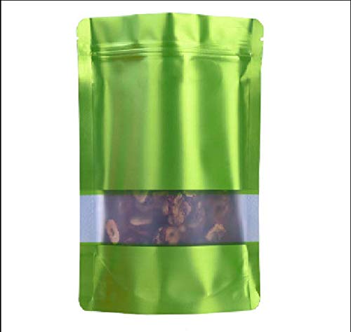 100 Matte Smell Proof Stand Up Ziplock Bags with Resealable Zip Lock - 15x22cm (6x8.6