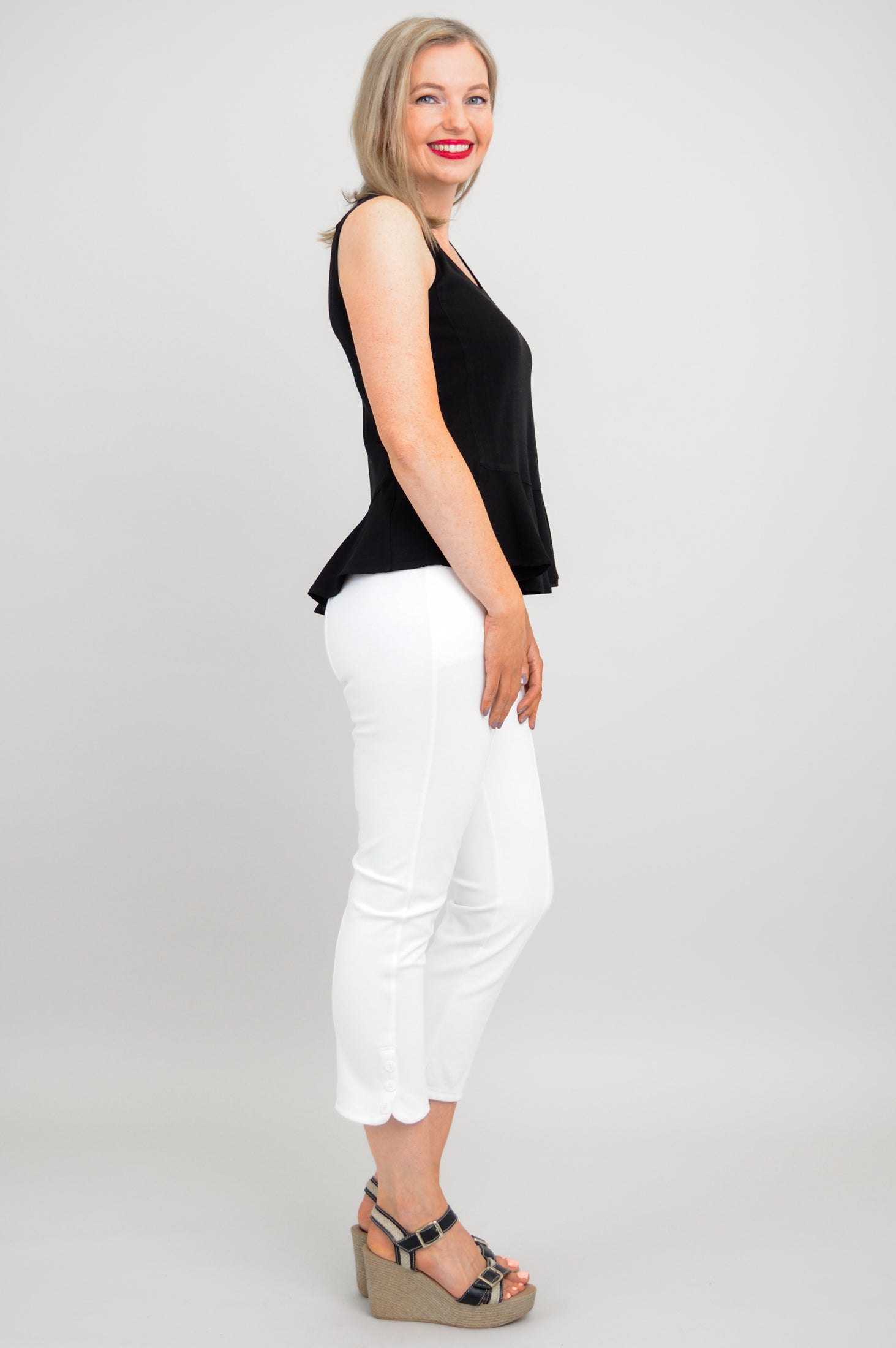 Ginny Tank Top for Women - Soft Black Linen Bamboo Blend - Perfect for Summer, Yoga, and Casual Wear