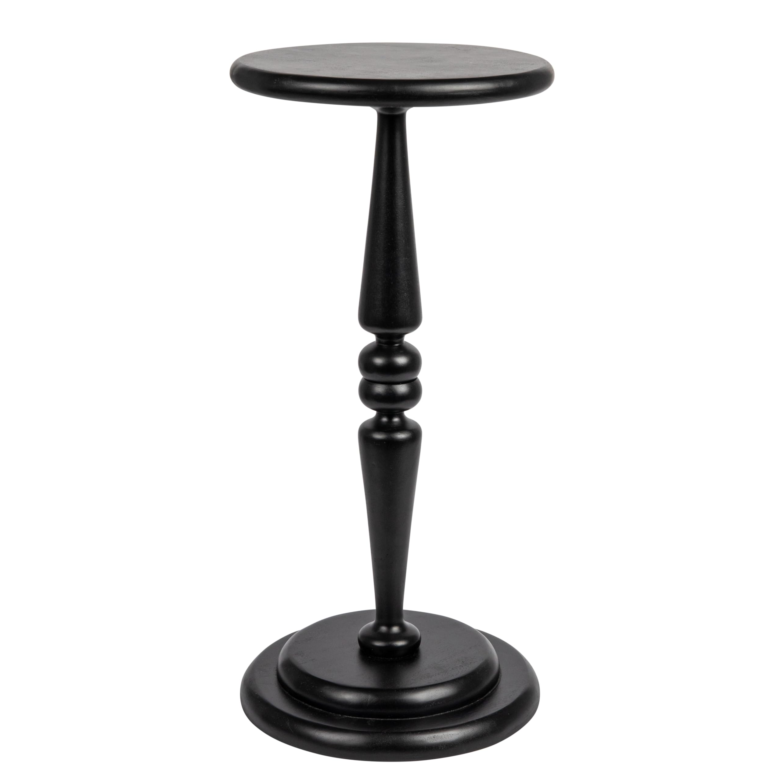 Creative Co-Op Bishop Pedestal Cocktail Side Table - Black Modern End Table for Living Room, Bedroom & Office - Perfect for Coffee, Books & Decor