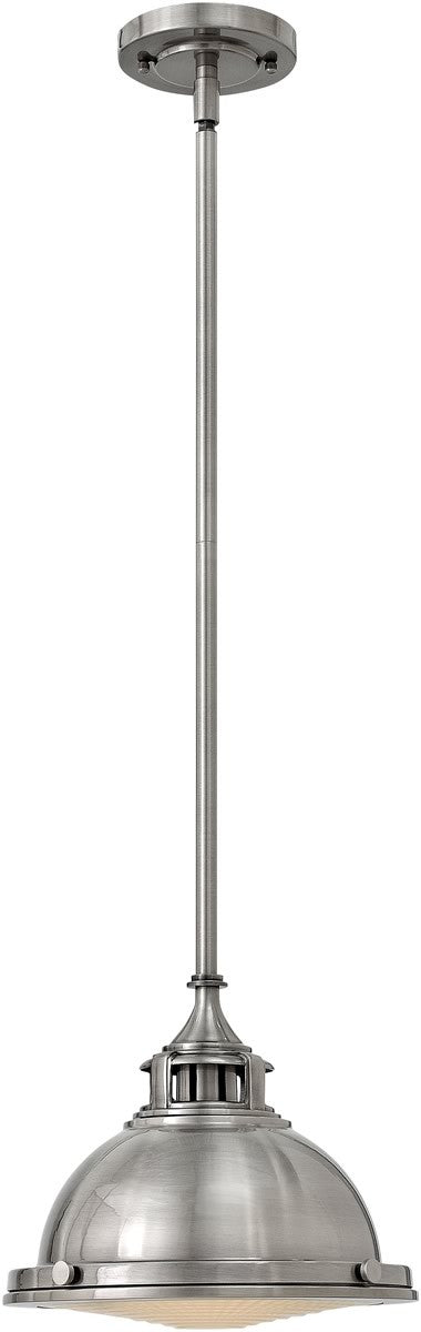 12W Amelia Mini Pendant Light in Polished Antique Nickel - Perfect for Kitchen Island, Dining Room, or Entryway Lighting