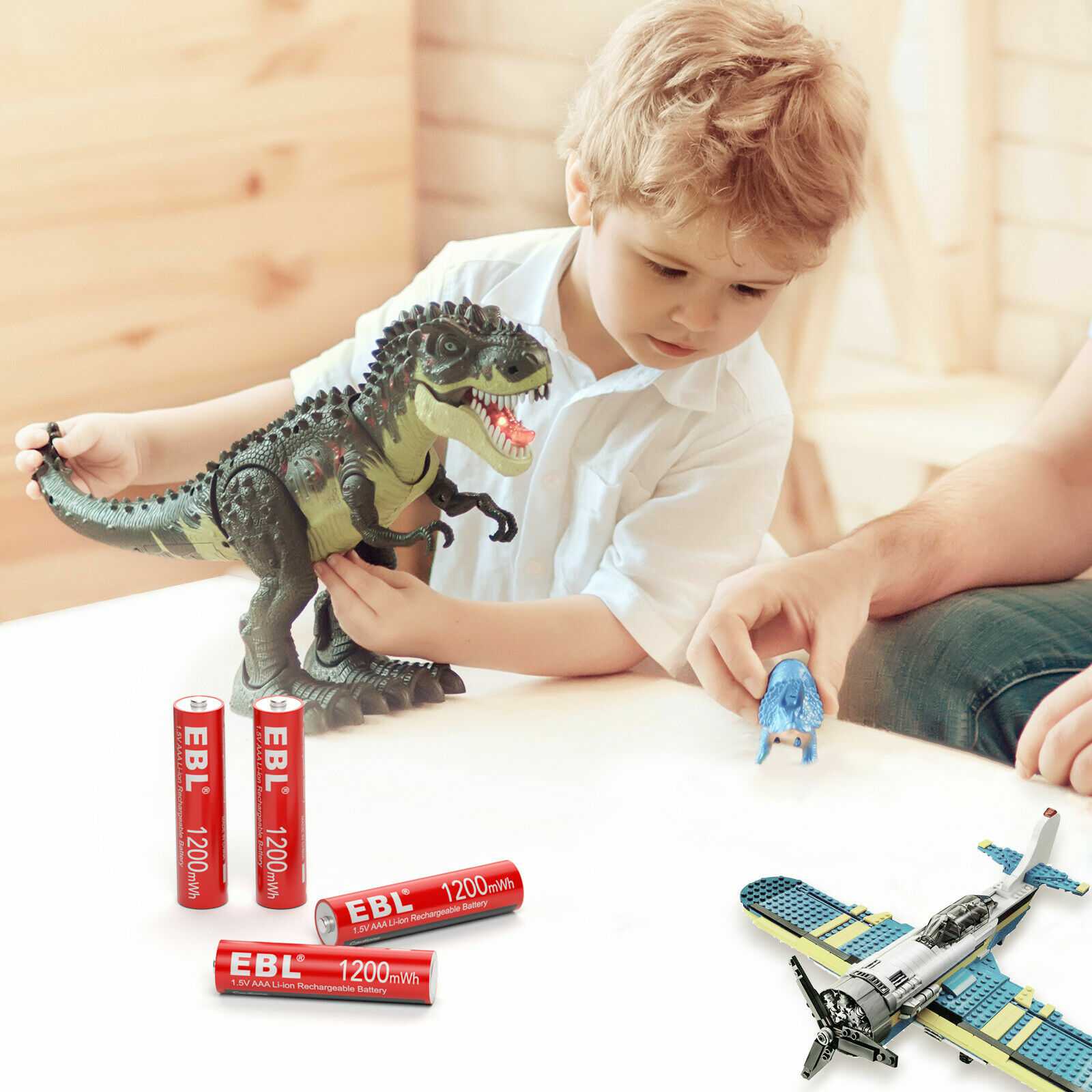 EBL 16 Pack 1.5V AAA Lithium Ion Rechargeable Batteries - Long Lasting Power for Cameras, Toys, Flashlights & More