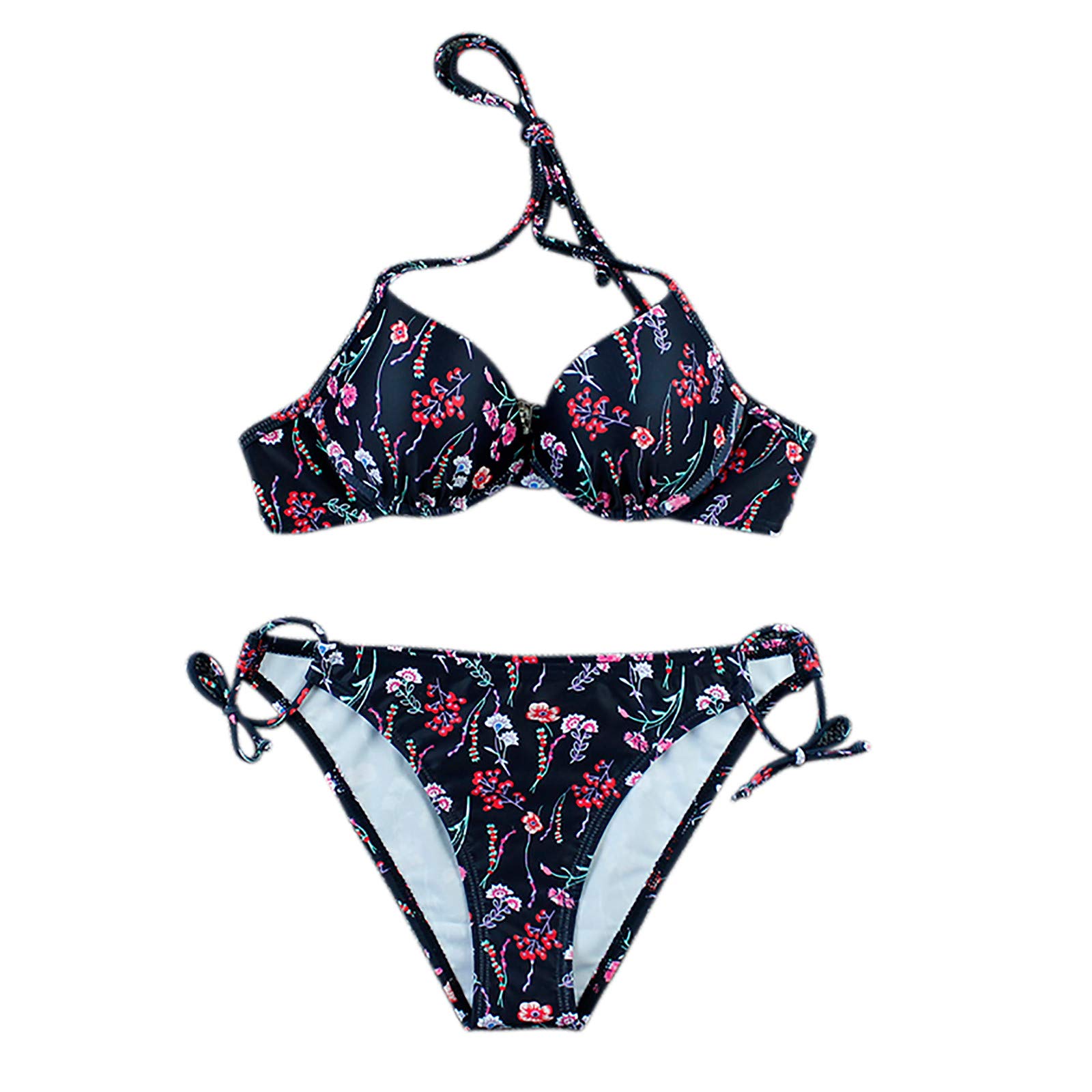 Women's High Waist Bikini Set - Halter Strap Swimsuit with Tankini Top & Swim Shorts for Beach, Pool, and Summer Vacation
