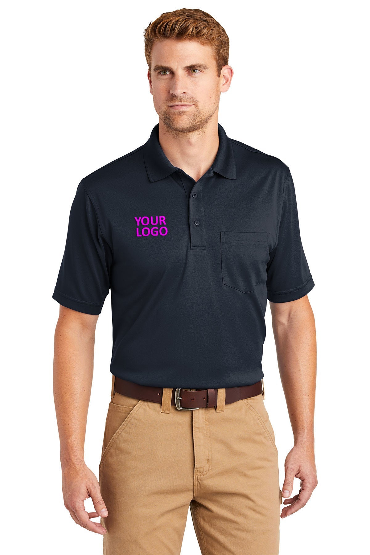 CornerStone Snag Proof Pocket Polo Shirt for Men - Dark Navy Blue - Comfortable Work & Casual Wear for Office, Golf & Outdoor Activities