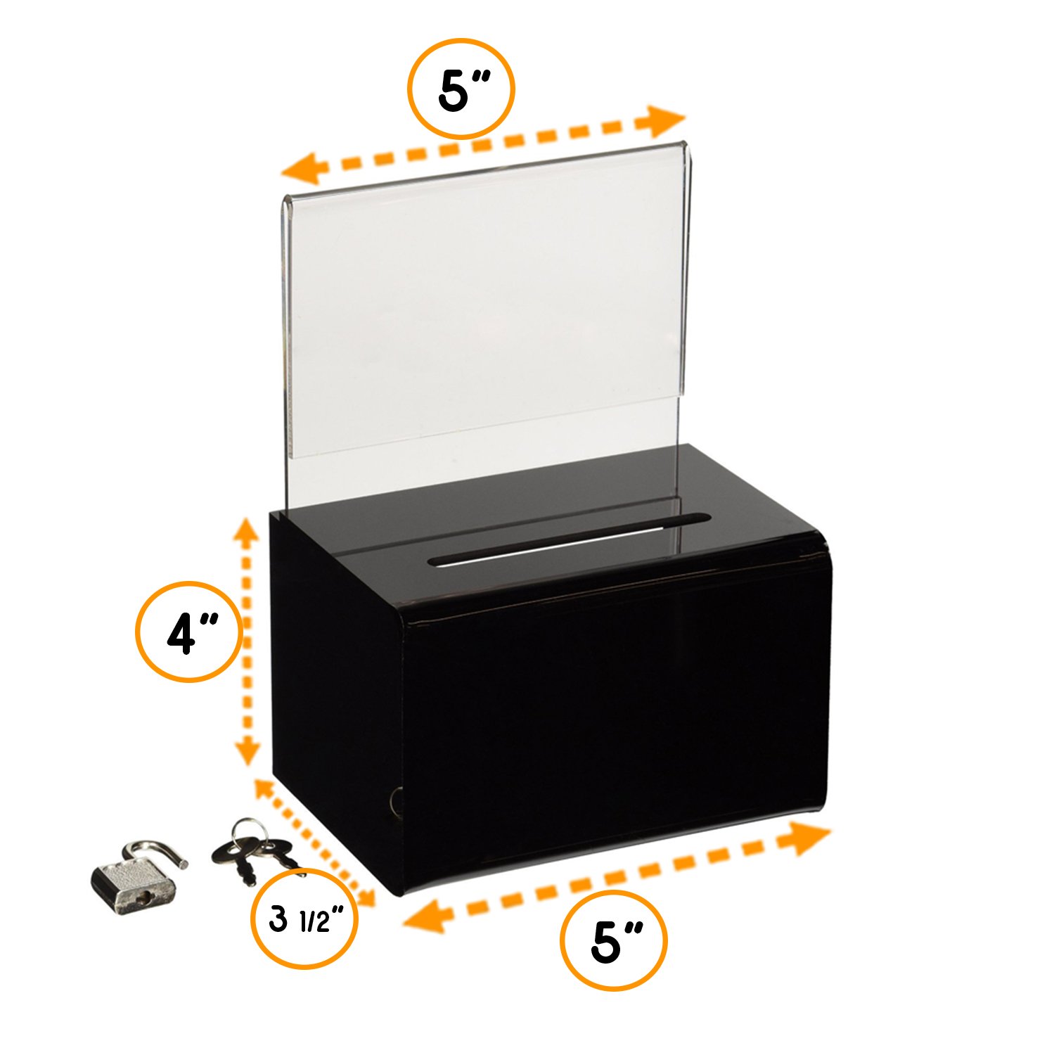 SourceOne Donation Box with Sign Holder & Lock - 5