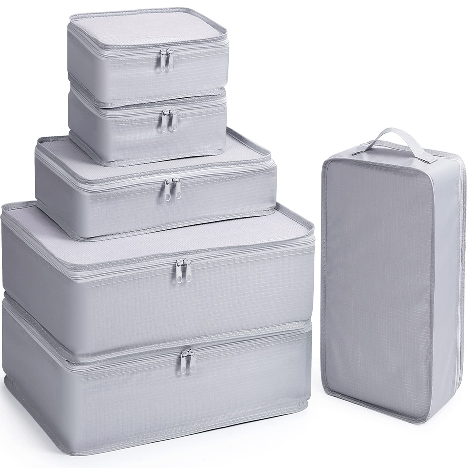 Mossio 6-Piece Packing Cubes Set with Shoe Bag - Lightweight Travel Organizers for Suitcases & Luggage - Perfect for Business Trips, Vacations & Weekend Getaways